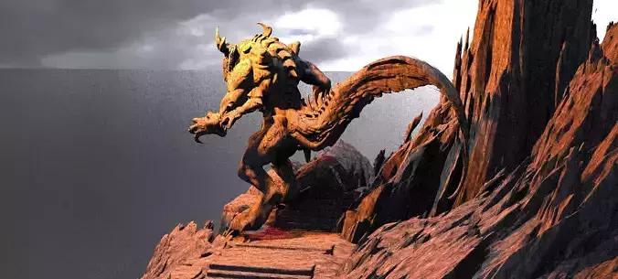 Dantes Underworld Staircase 3 With Drake High res version  3D model