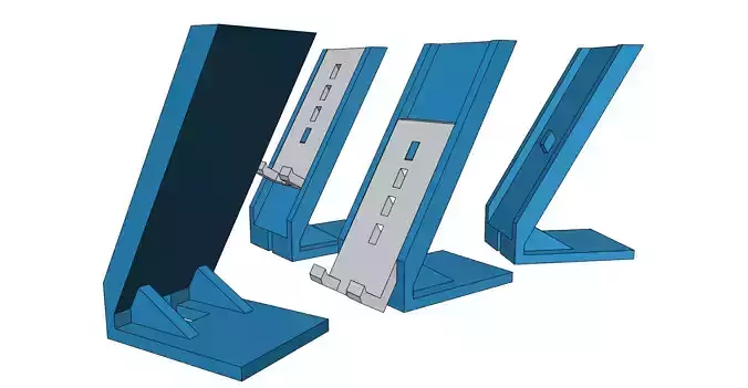 Phone stand adjustable with cable holder easy print