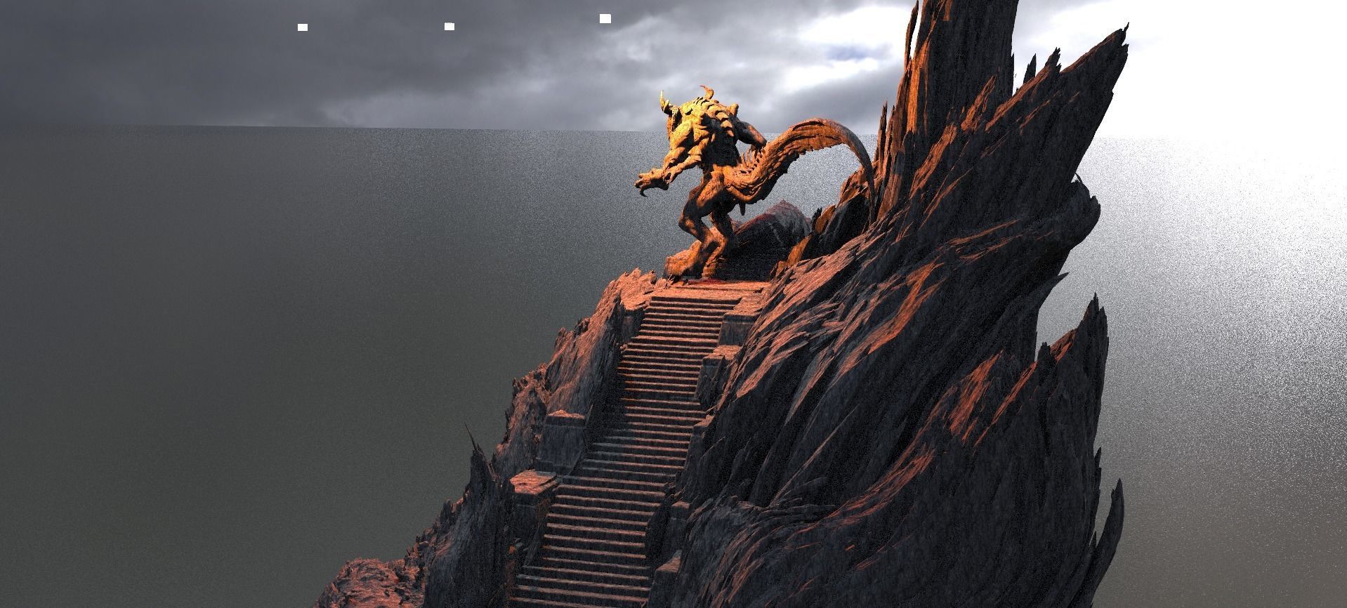 Dantes Underworld Staircase 3 With Drake low res version 3D model_1