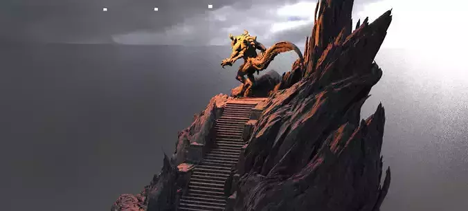 Dantes Underworld Staircase 3 With Drake low res version 3D model
