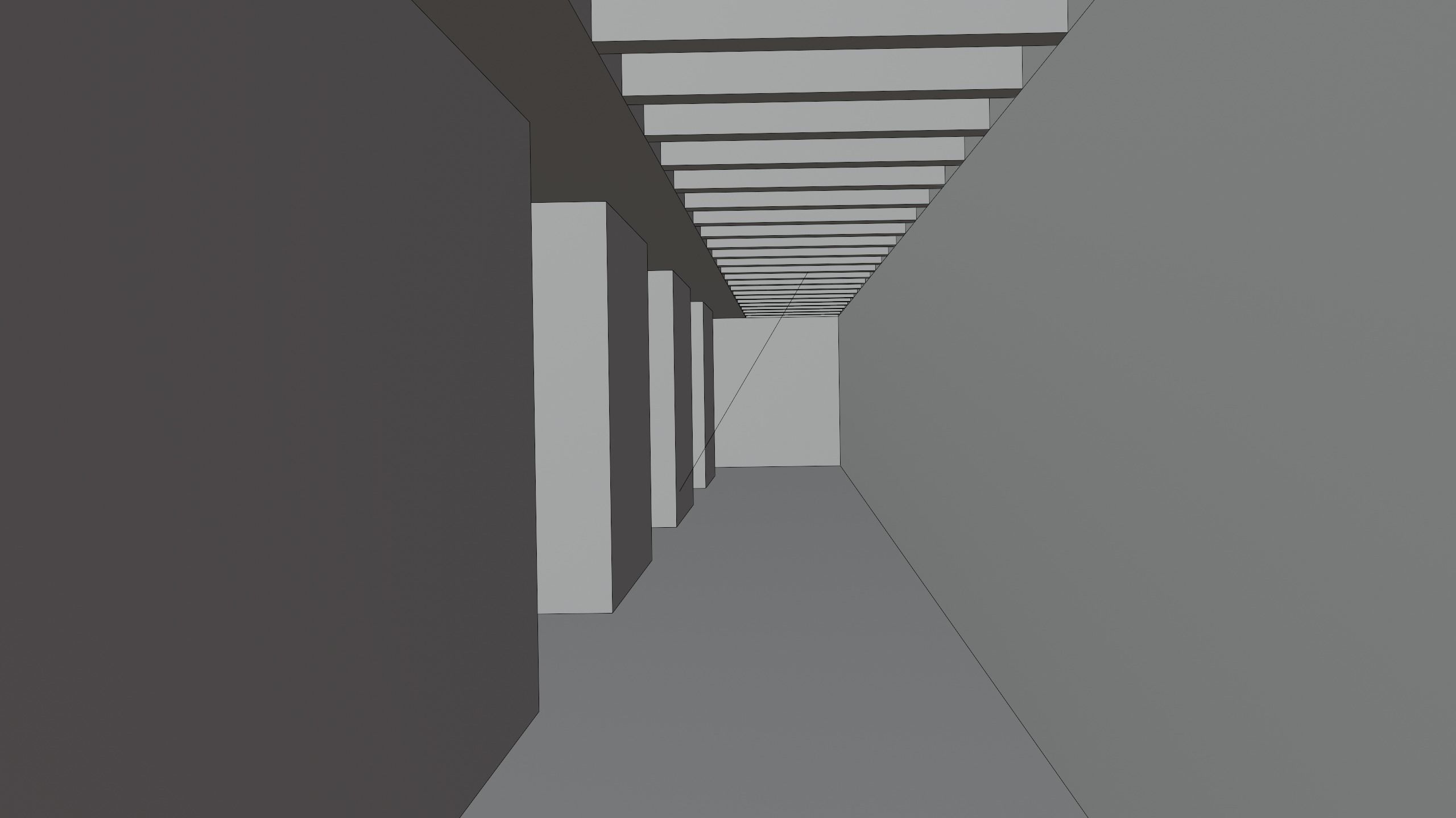 Minimalistic hallway 3D model - low poly Free low-poly 3D model_1