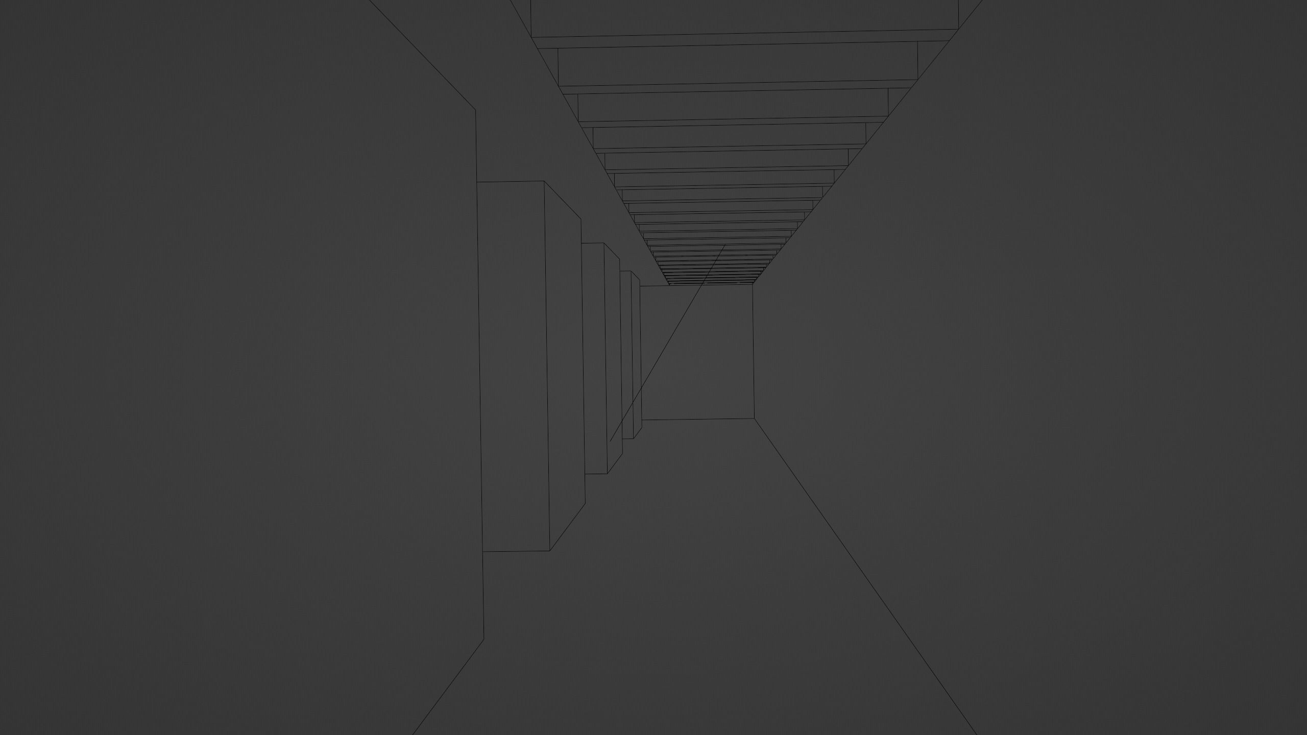 Minimalistic hallway 3D model - low poly Free low-poly 3D model_2