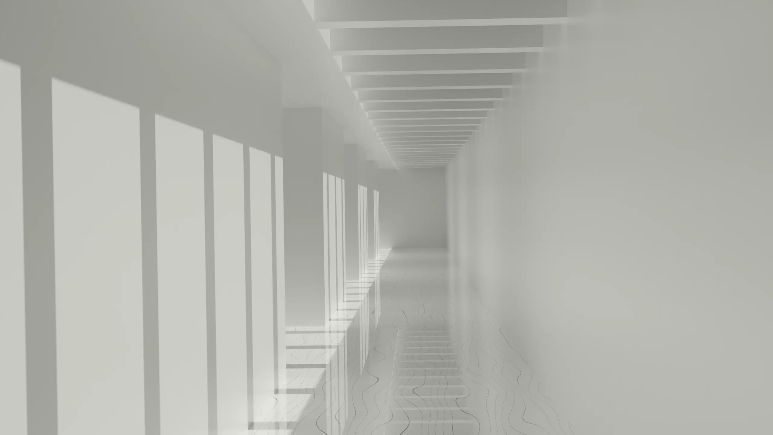 Minimalistic hallway 3D model - low poly Free low-poly 3D model_0