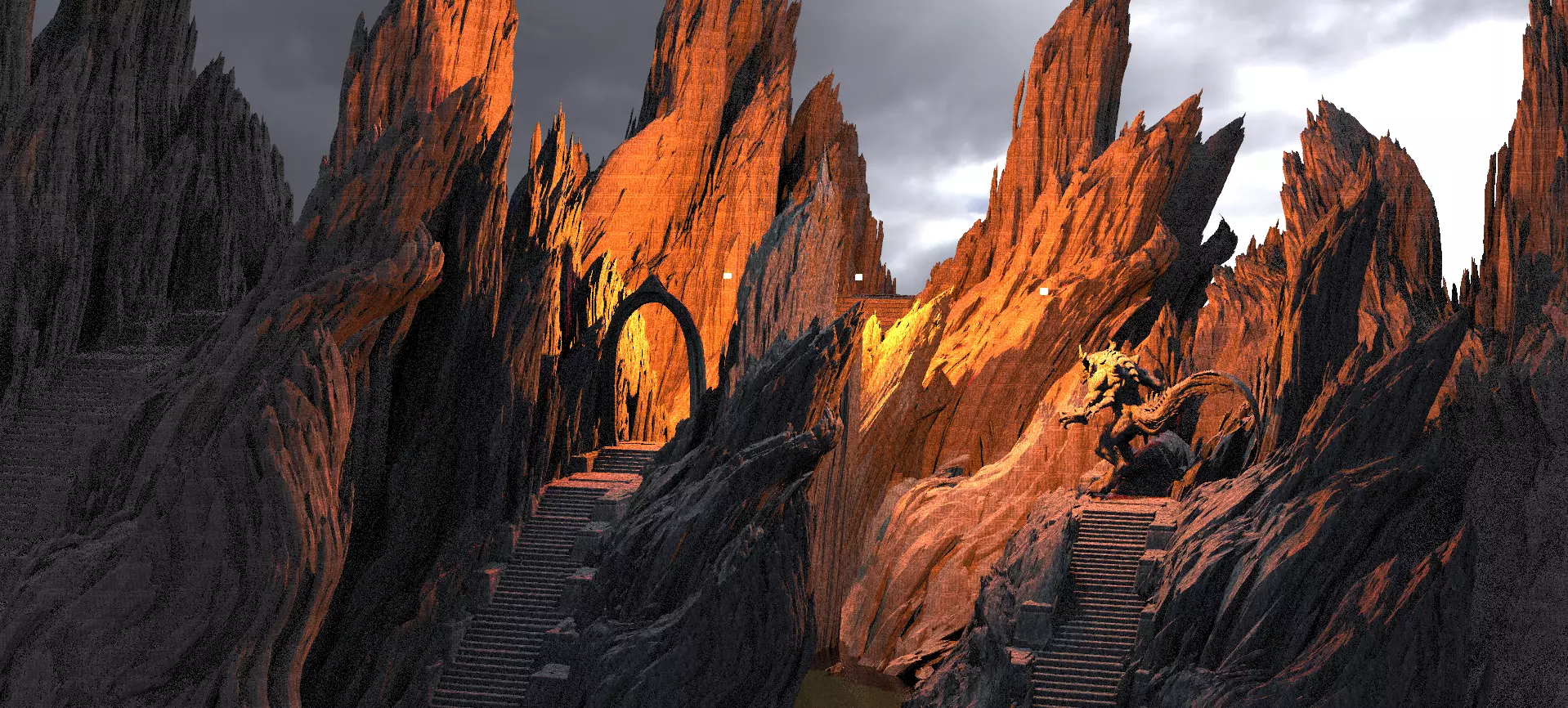 Dantes Underworld Staircase Tunnels Kit bash 3D model_0