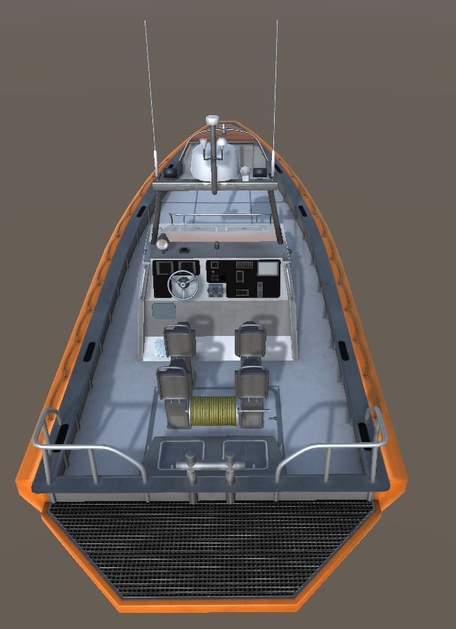 Search and rescue boat FRC903 Low-poly 3D model_5