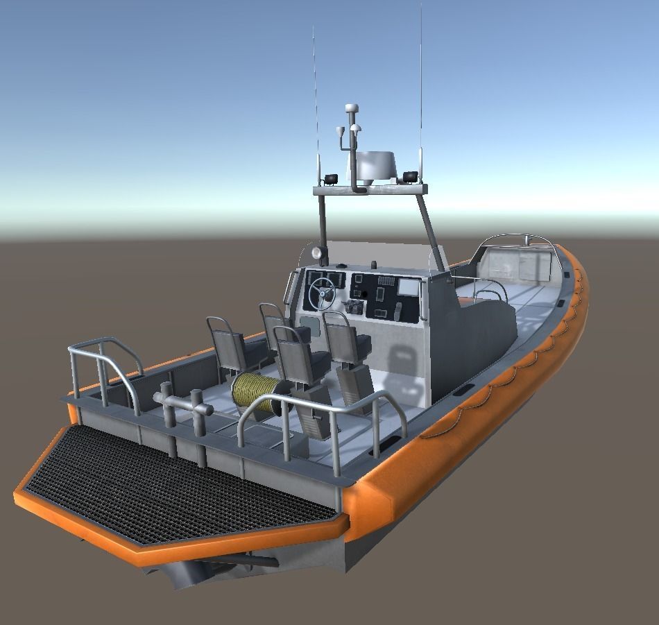 Search and rescue boat FRC903 Low-poly 3D model_6
