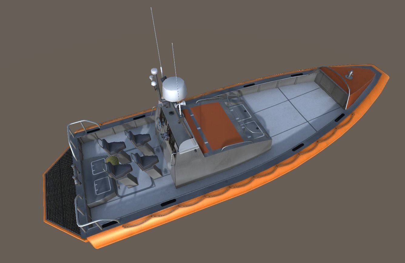 Search and rescue boat FRC903 Low-poly 3D model_10