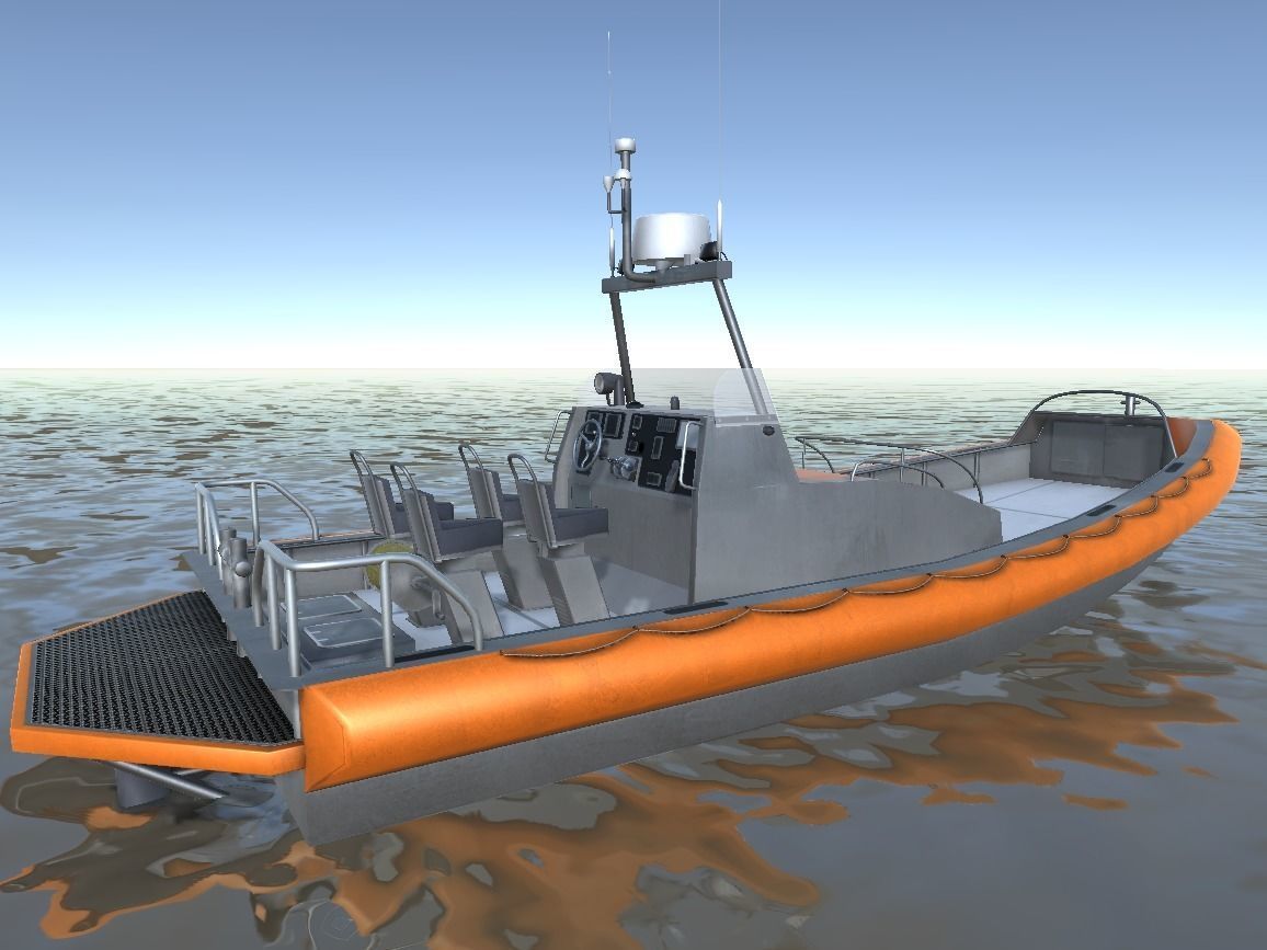 Search and rescue boat FRC903 Low-poly 3D model_11