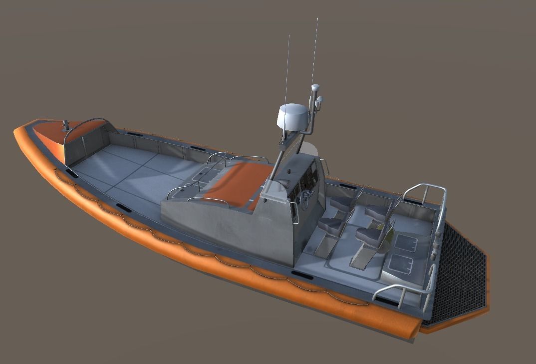 Search and rescue boat FRC903 Low-poly 3D model_4