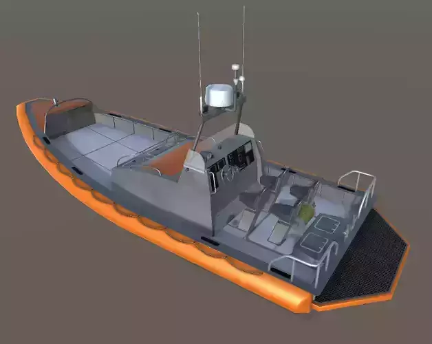 Search and rescue boat FRC903 Low-poly 3D model