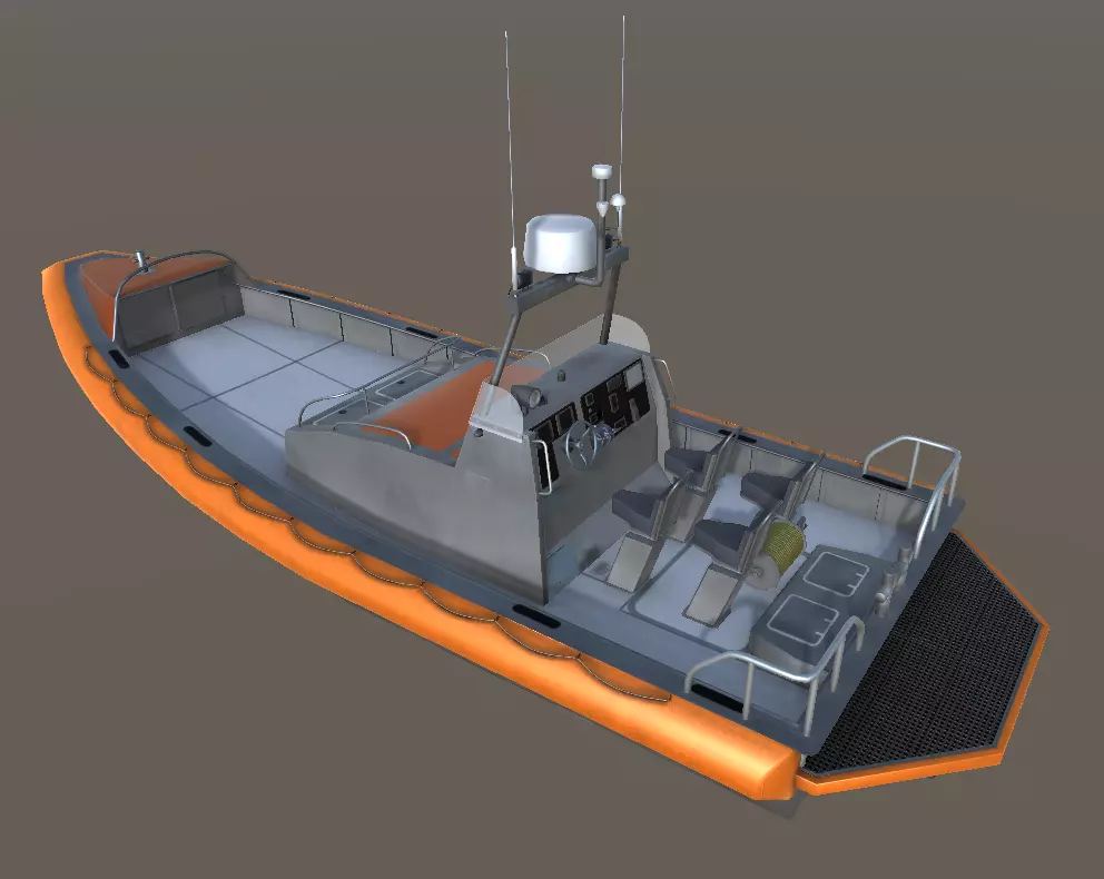 Search and rescue boat FRC903 Low-poly 3D model_0