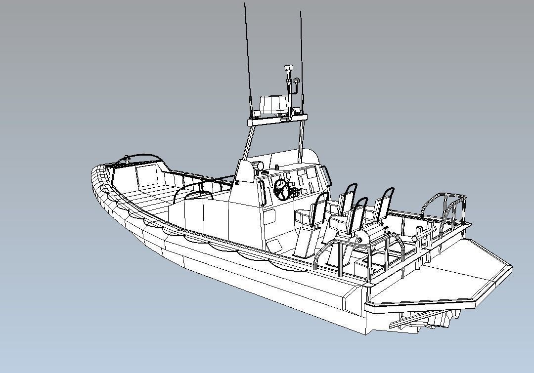 Search and rescue boat FRC903 Low-poly 3D model_3