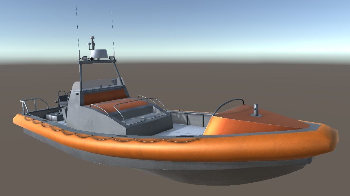 Search and rescue boat FRC903 Low-poly 3D model_9