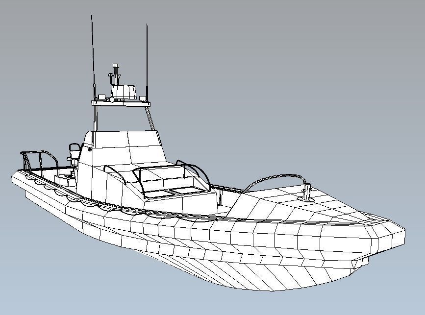 Search and rescue boat FRC903 Low-poly 3D model_2