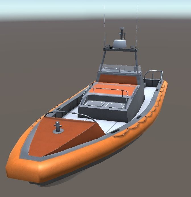 Search and rescue boat FRC903 Low-poly 3D model_8