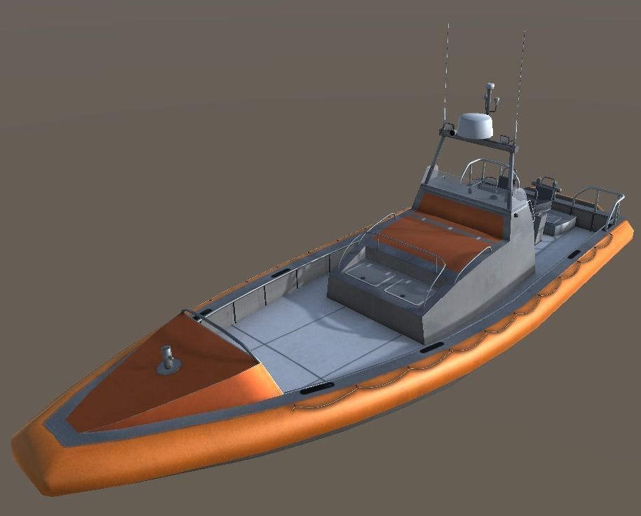 Search and rescue boat FRC903 Low-poly 3D model_7