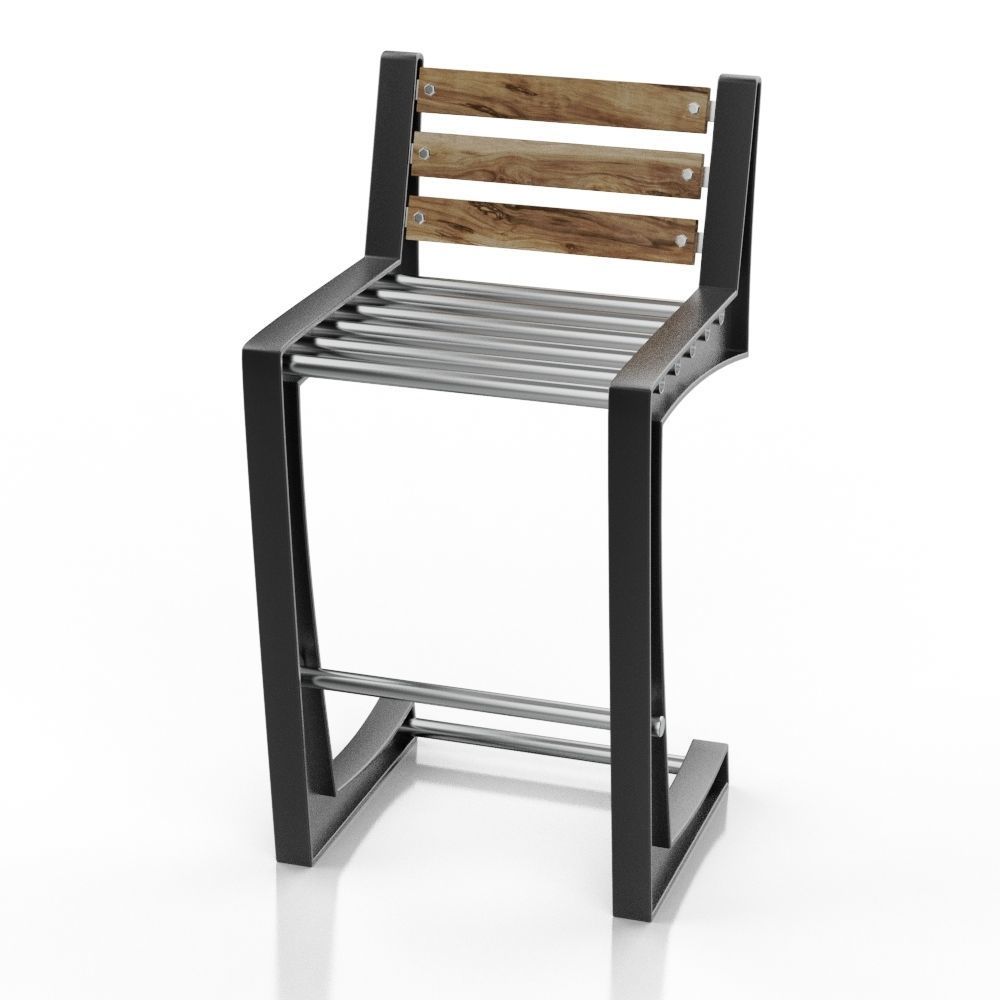 Bar chair loft 3D model_6