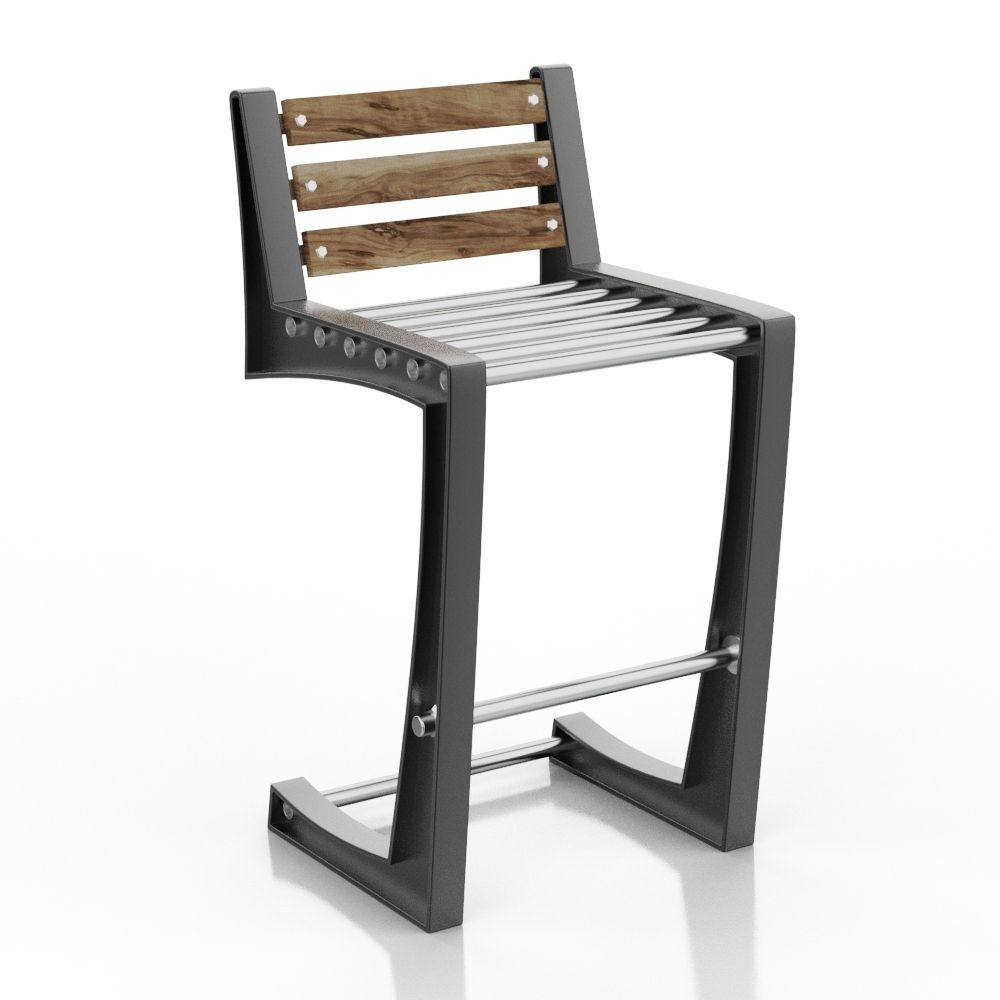 Bar chair loft 3D model_4