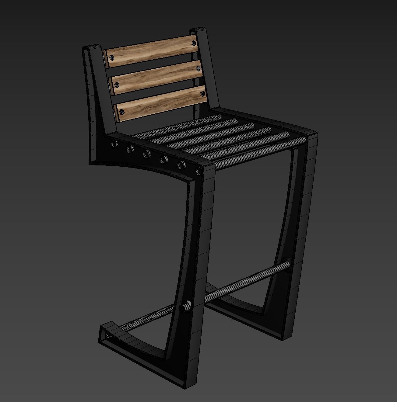 Bar chair loft 3D model_3
