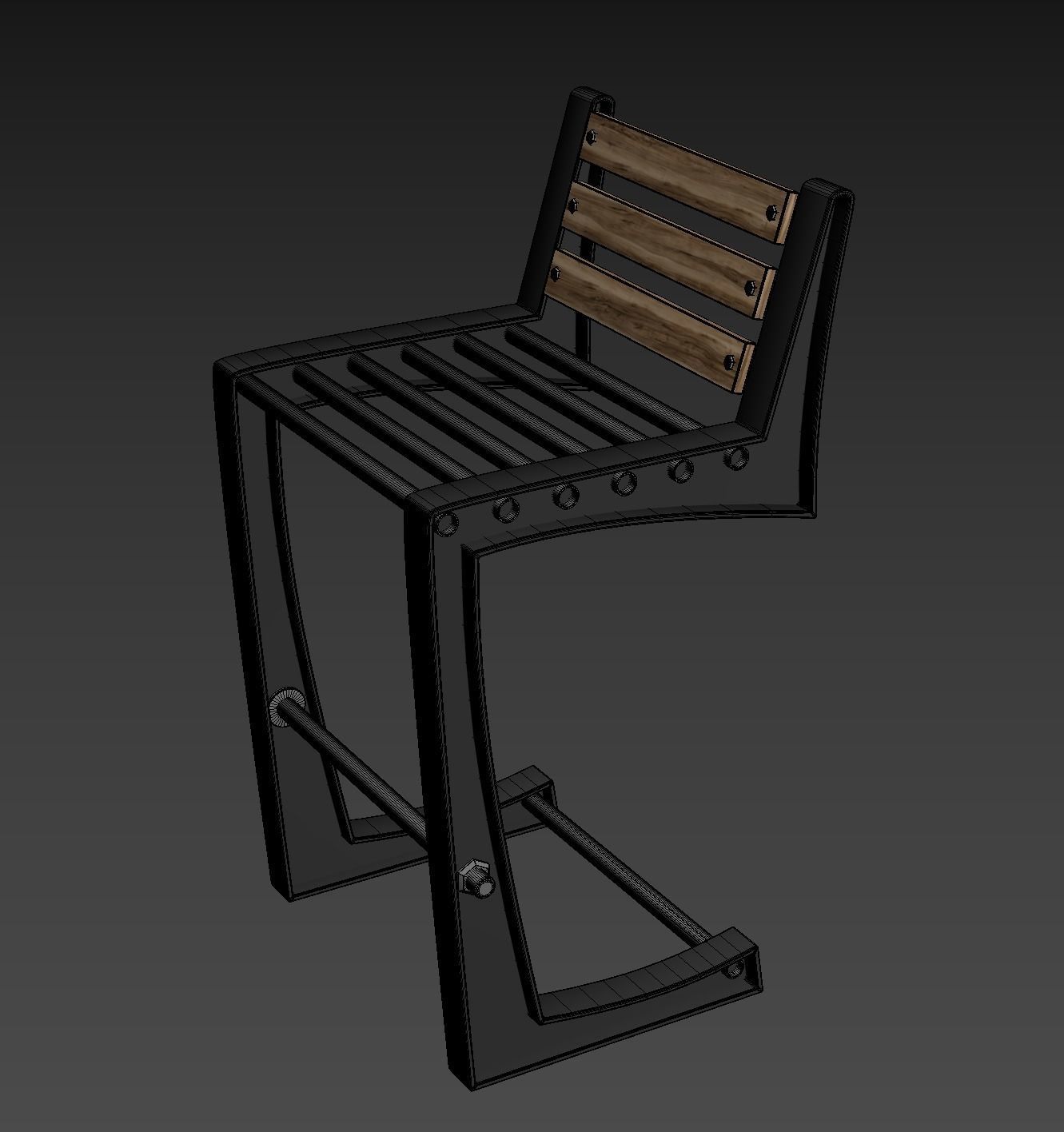 Bar chair loft 3D model_11