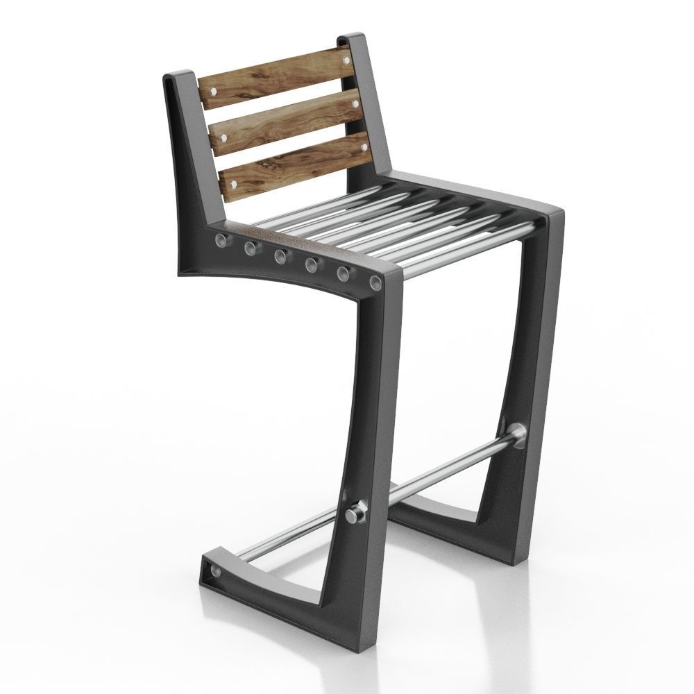 Bar chair loft 3D model_2