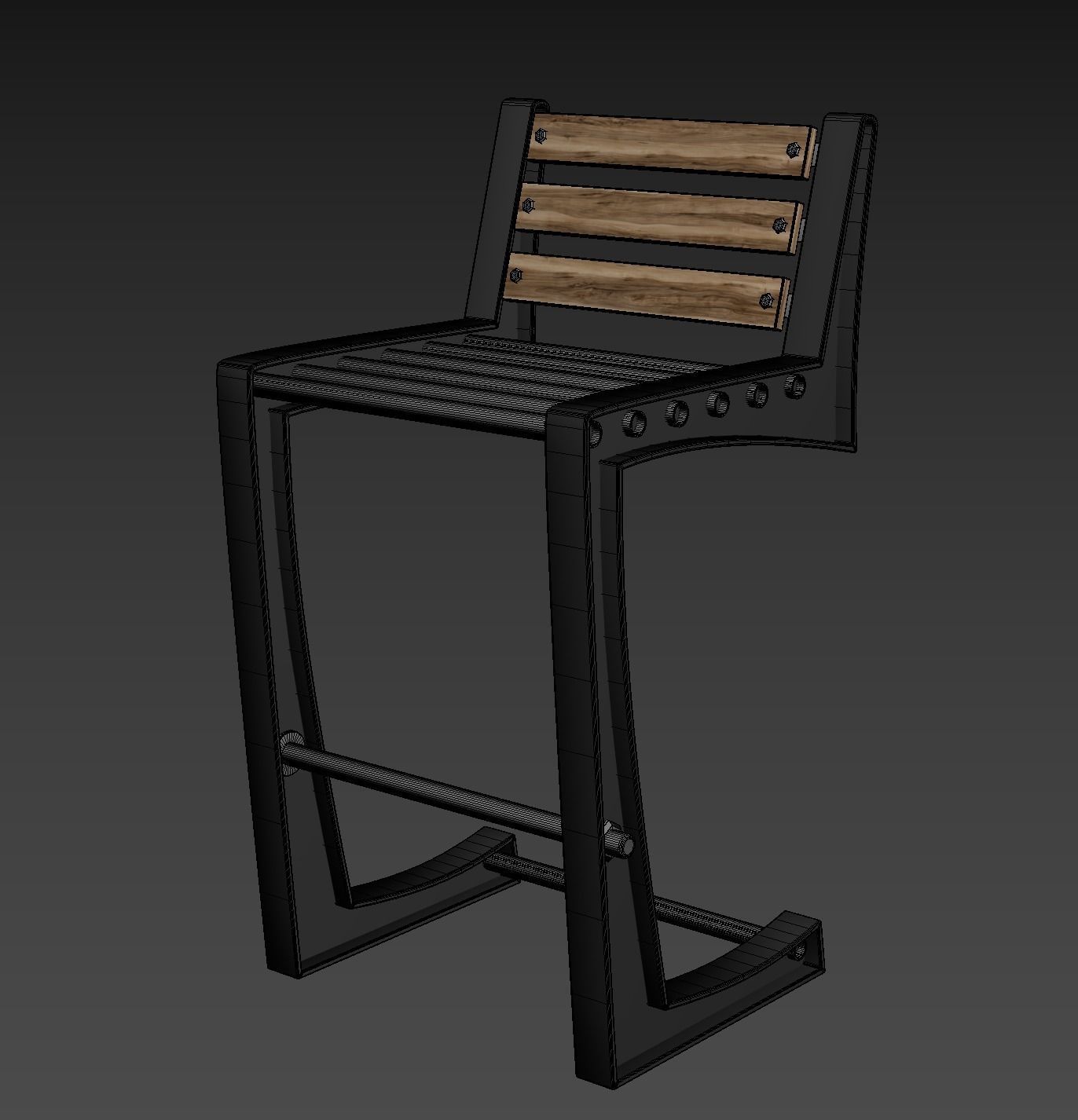 Bar chair loft 3D model_9