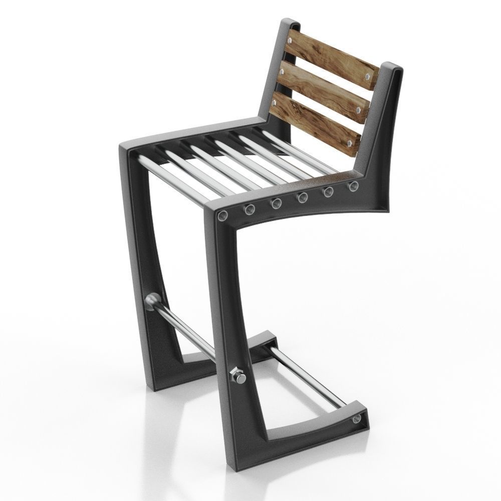Bar chair loft 3D model_10