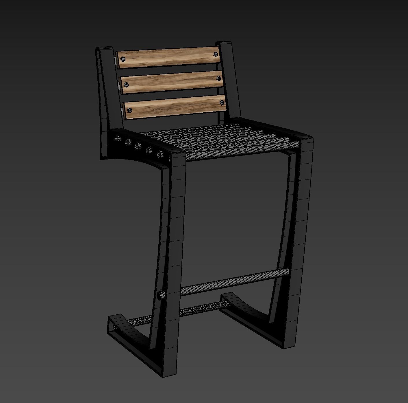Bar chair loft 3D model_5