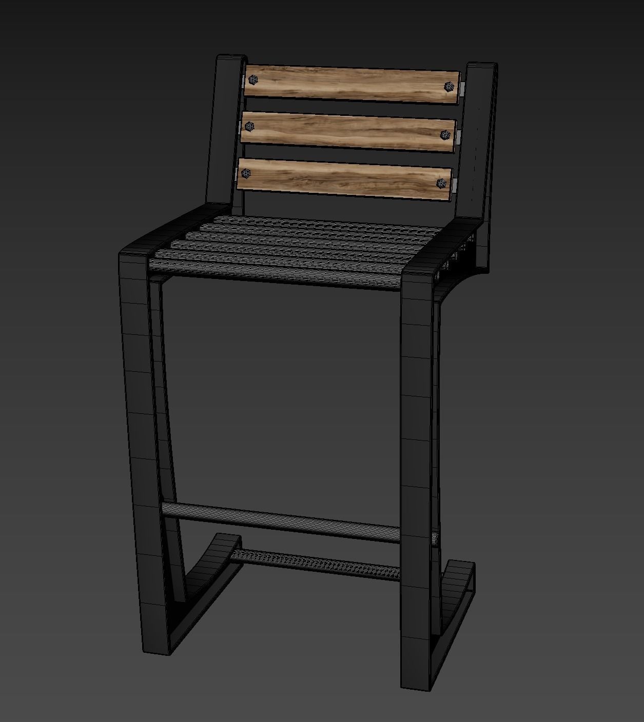 Bar chair loft 3D model_7