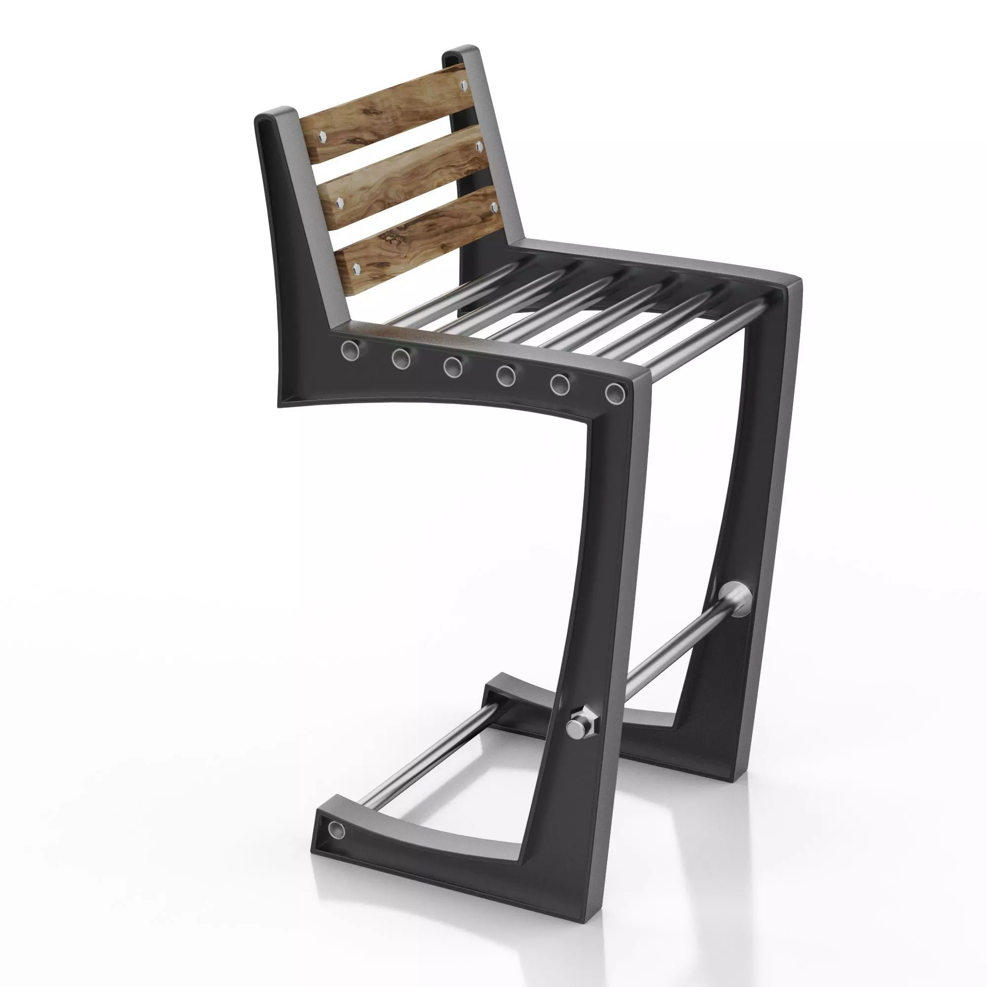 Bar chair loft 3D model_0