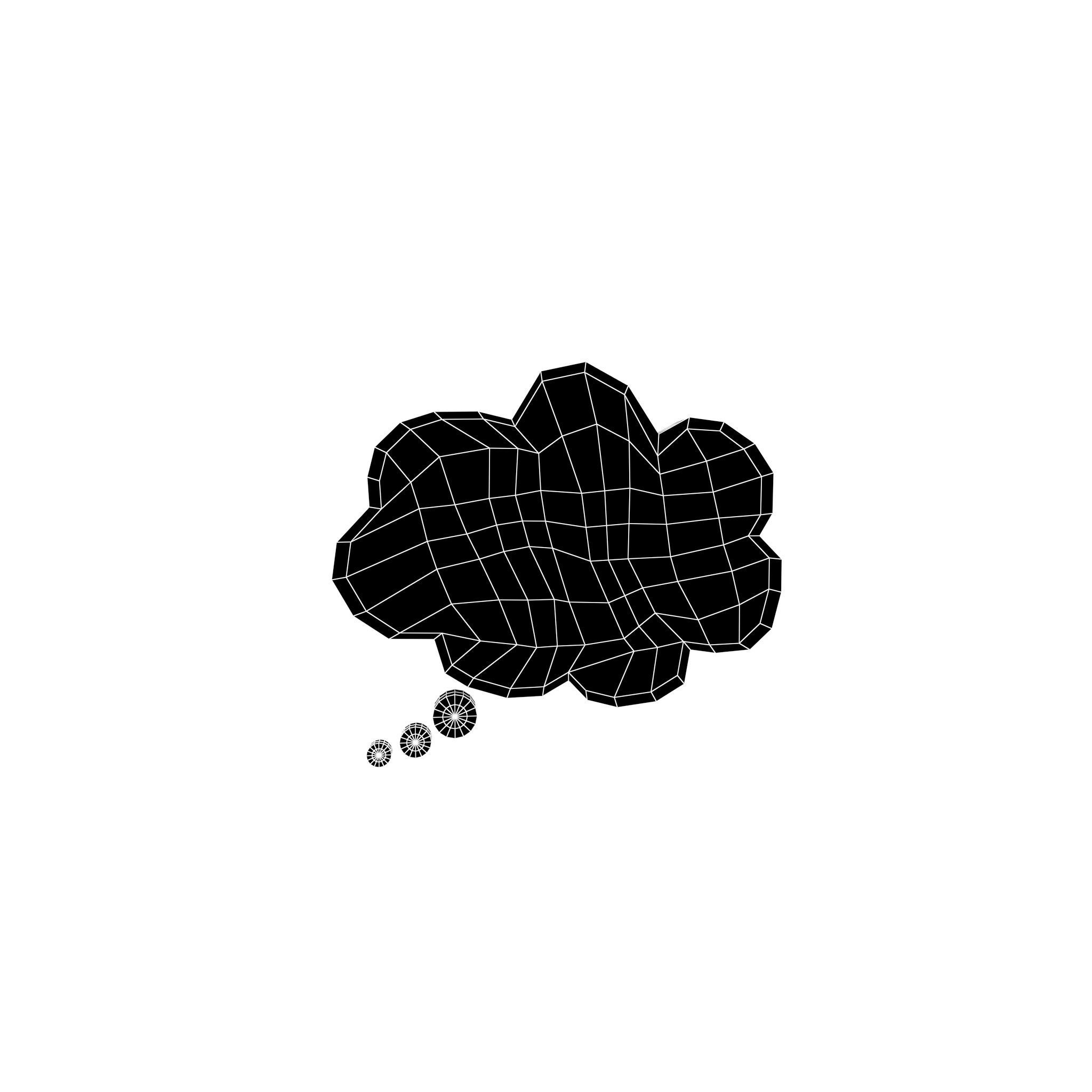 Speech Balloon v19 006 Low-poly 3D model_5