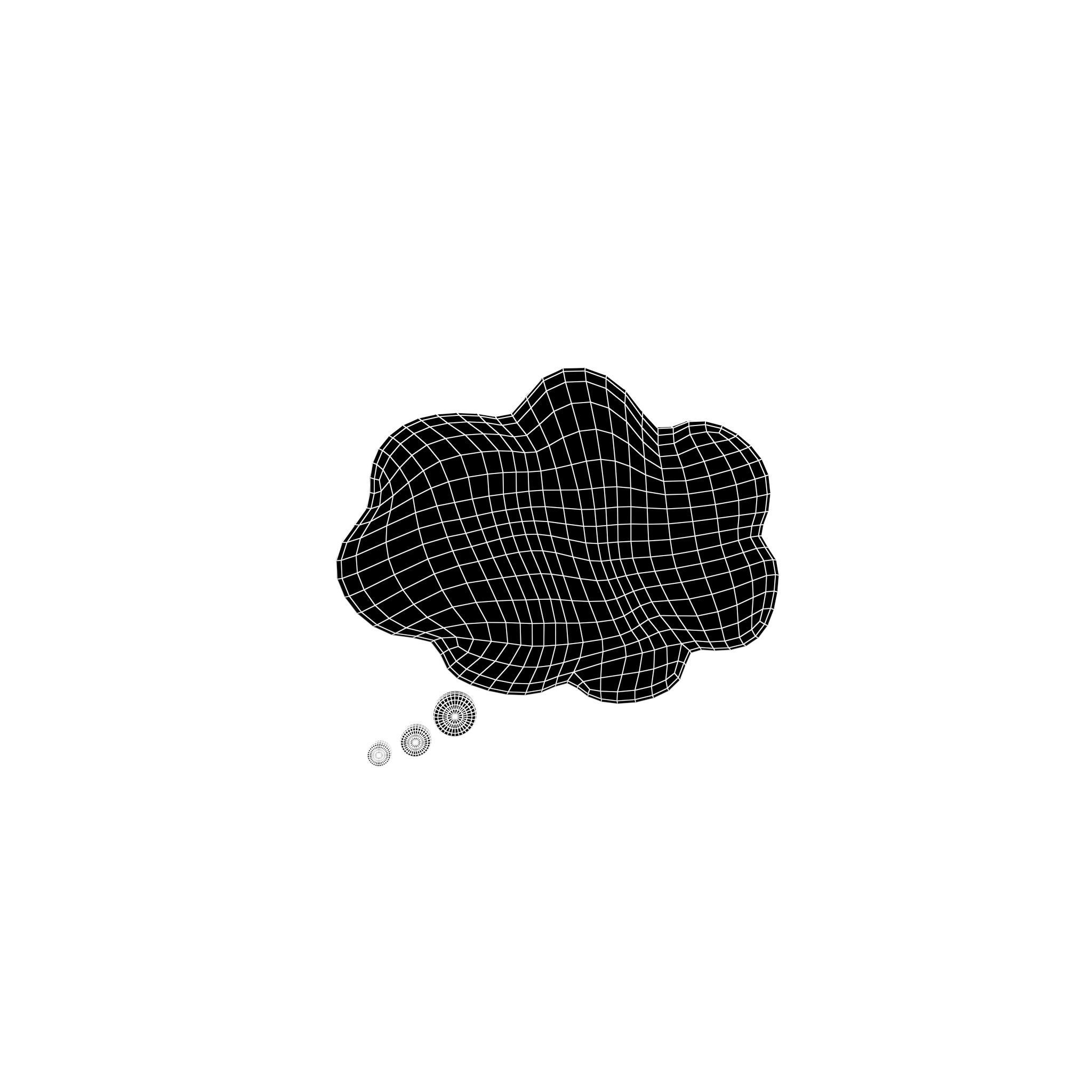 Speech Balloon v20 005 Low-poly 3D model_7