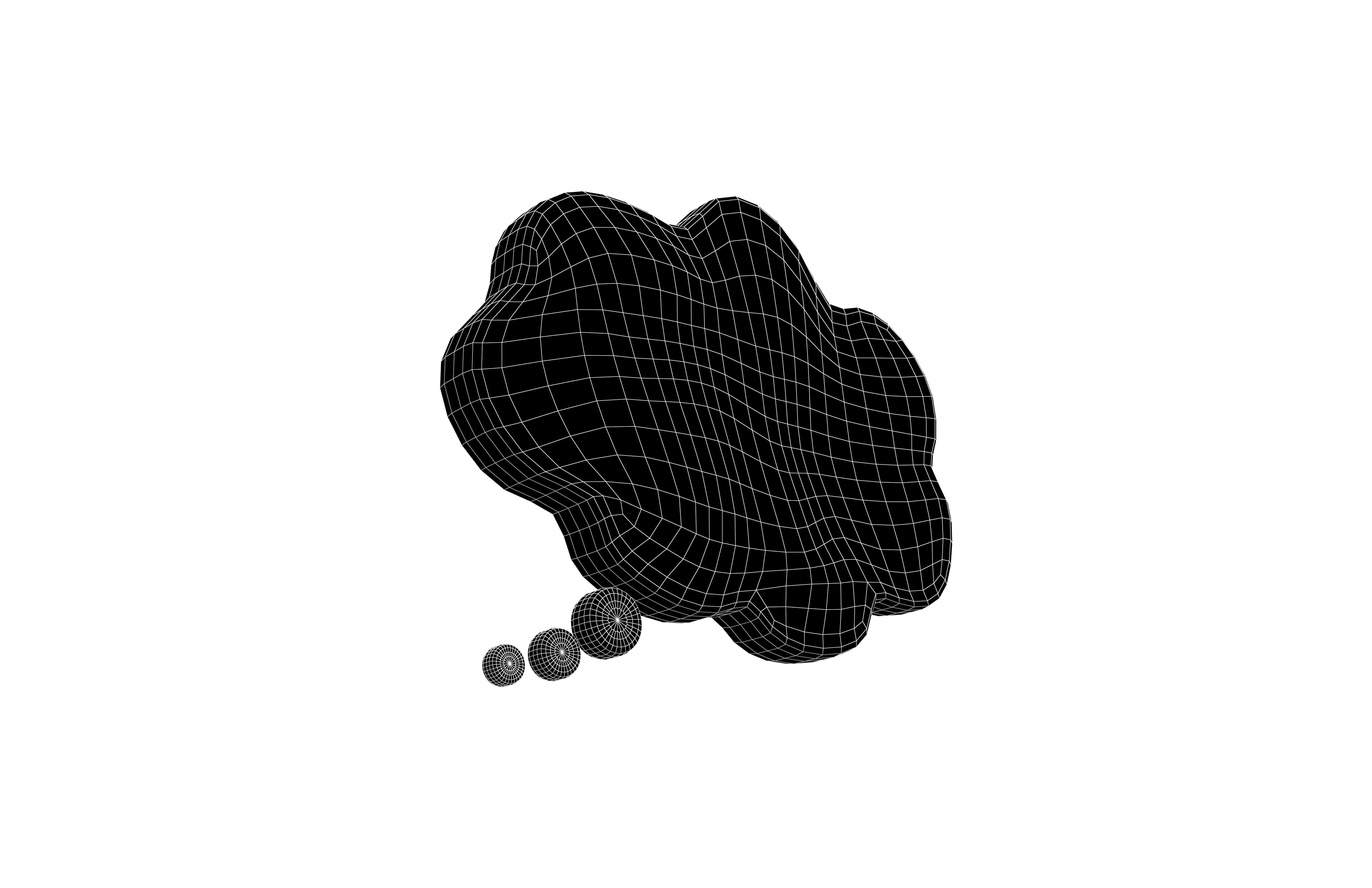 Speech Balloon v20 006 Low-poly 3D model_6