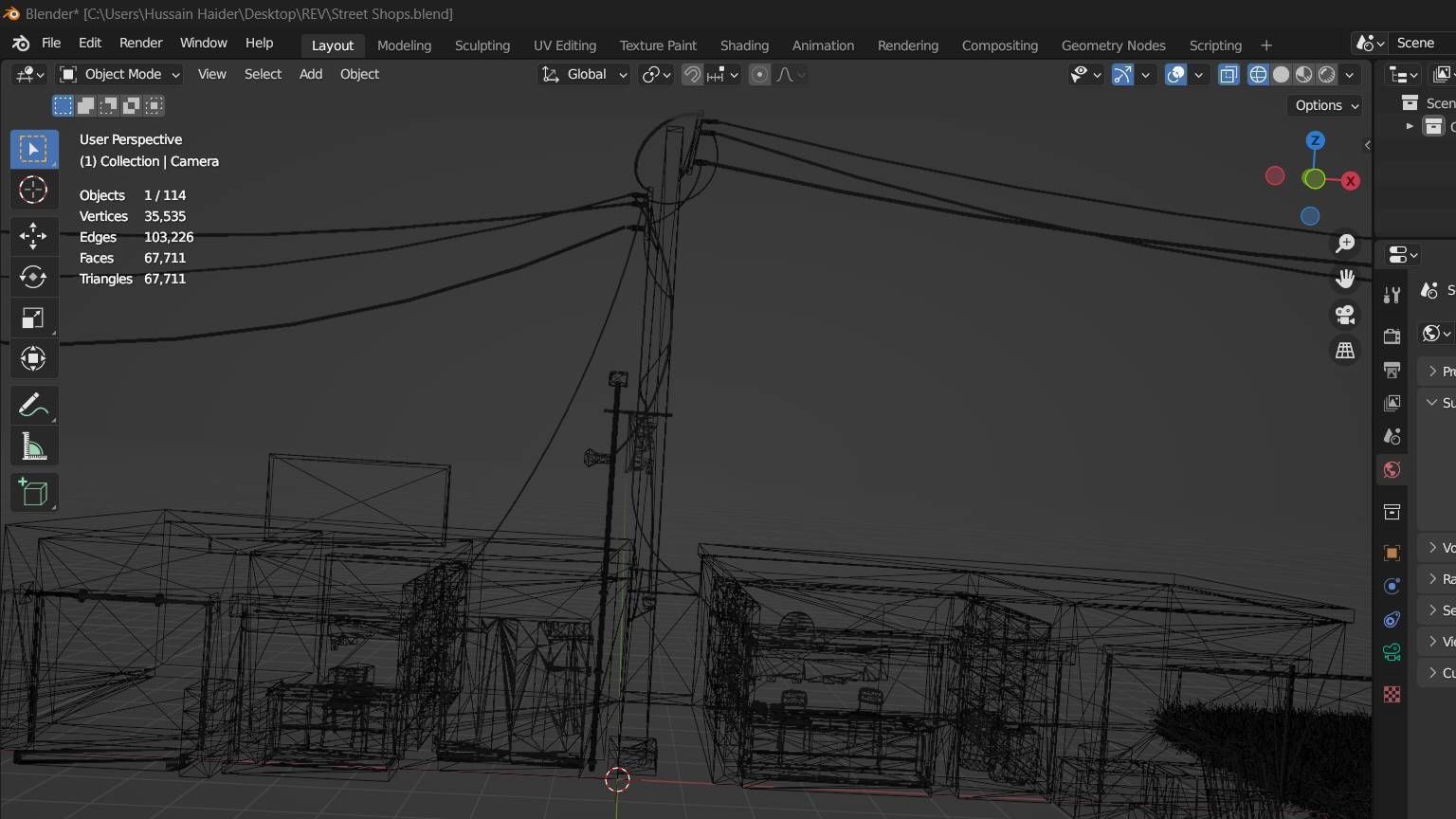 Village Streets Low-poly 3D model_3
