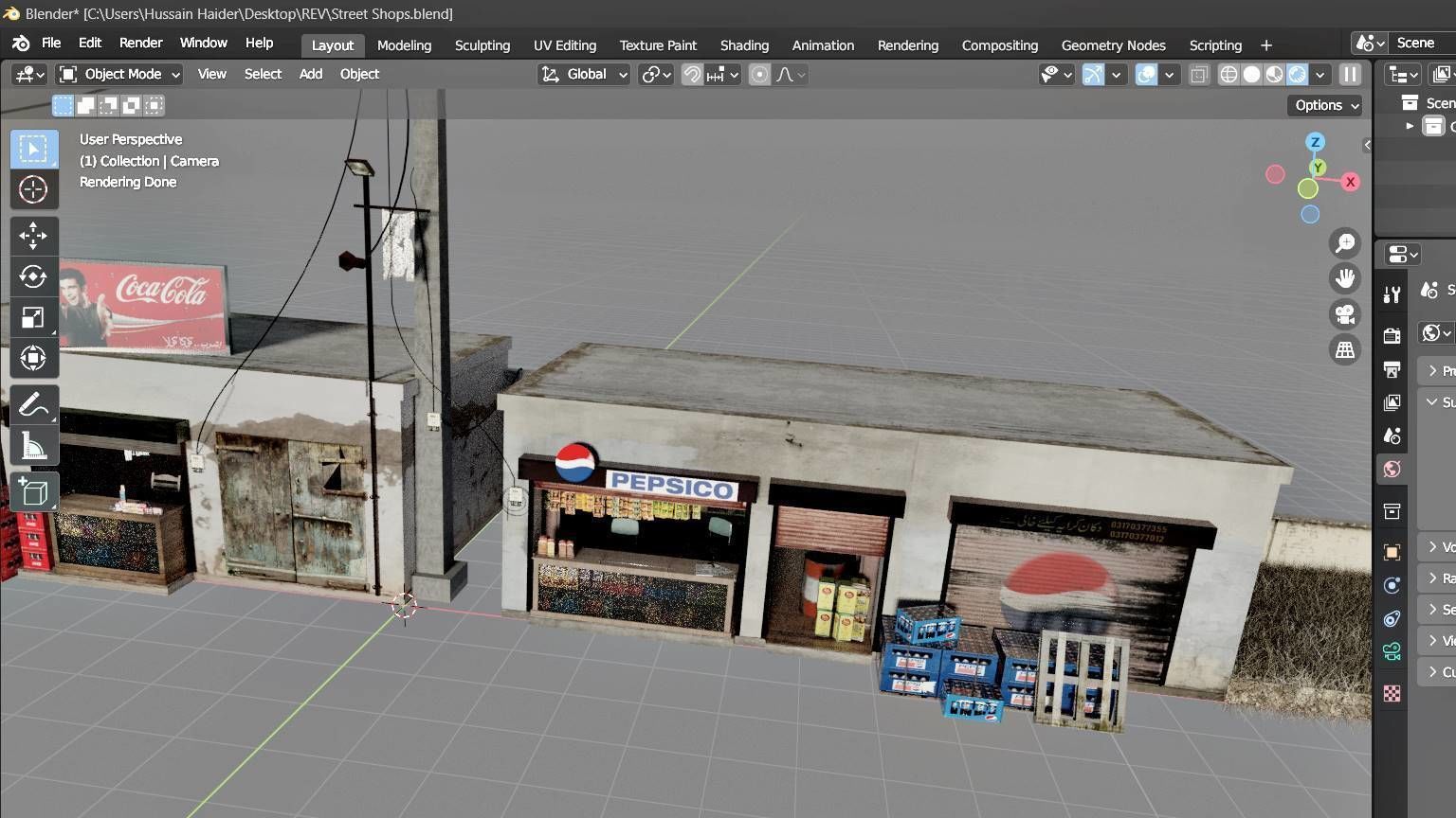 Village Streets Low-poly 3D model_20