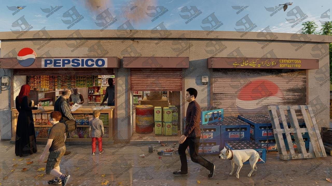 Village Streets Low-poly 3D model_6