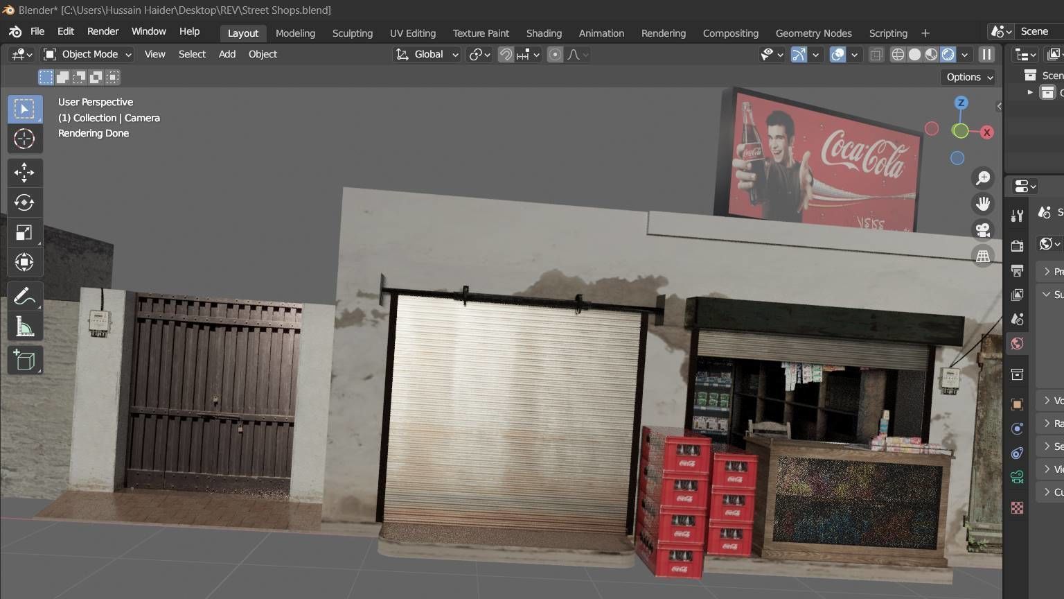 Village Streets Low-poly 3D model_12