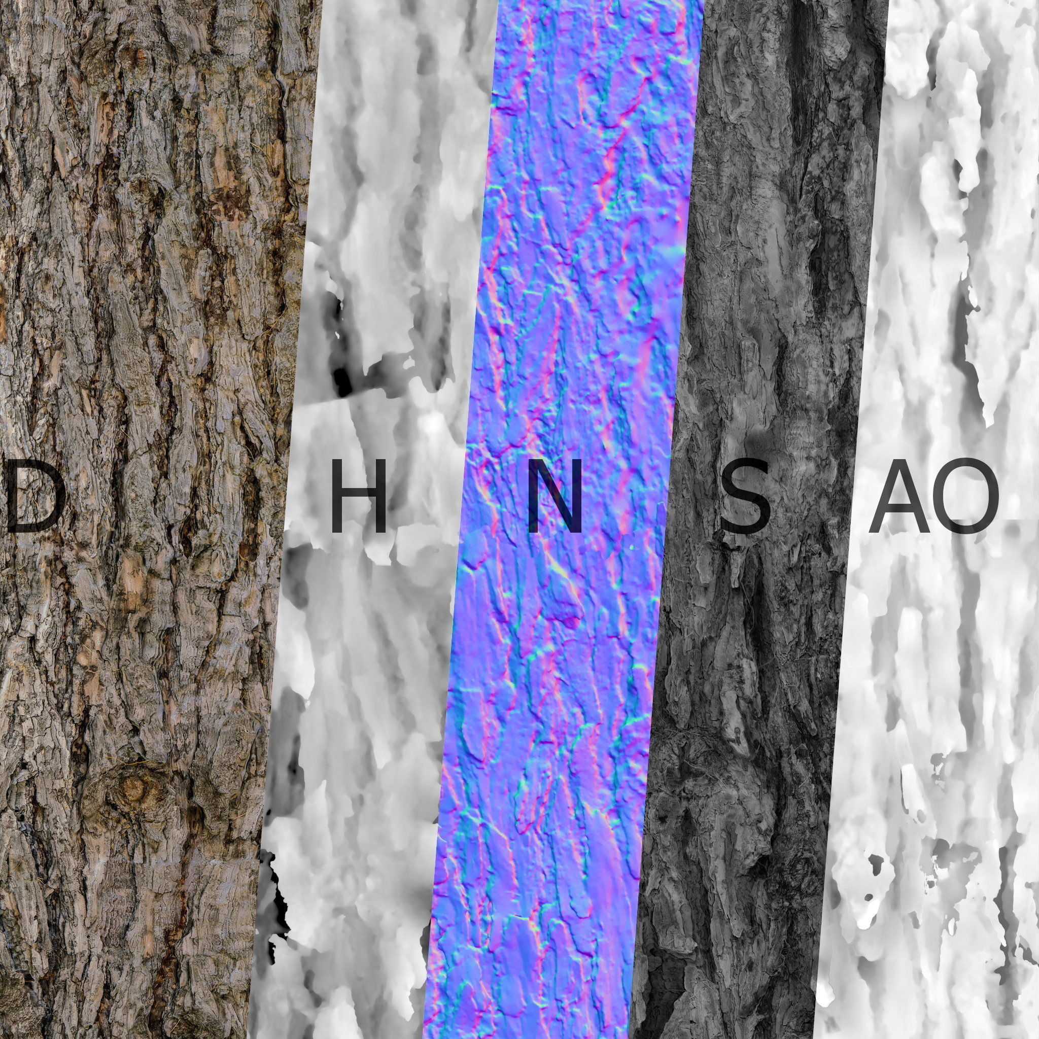 4k larch bark material 01 3D model_7