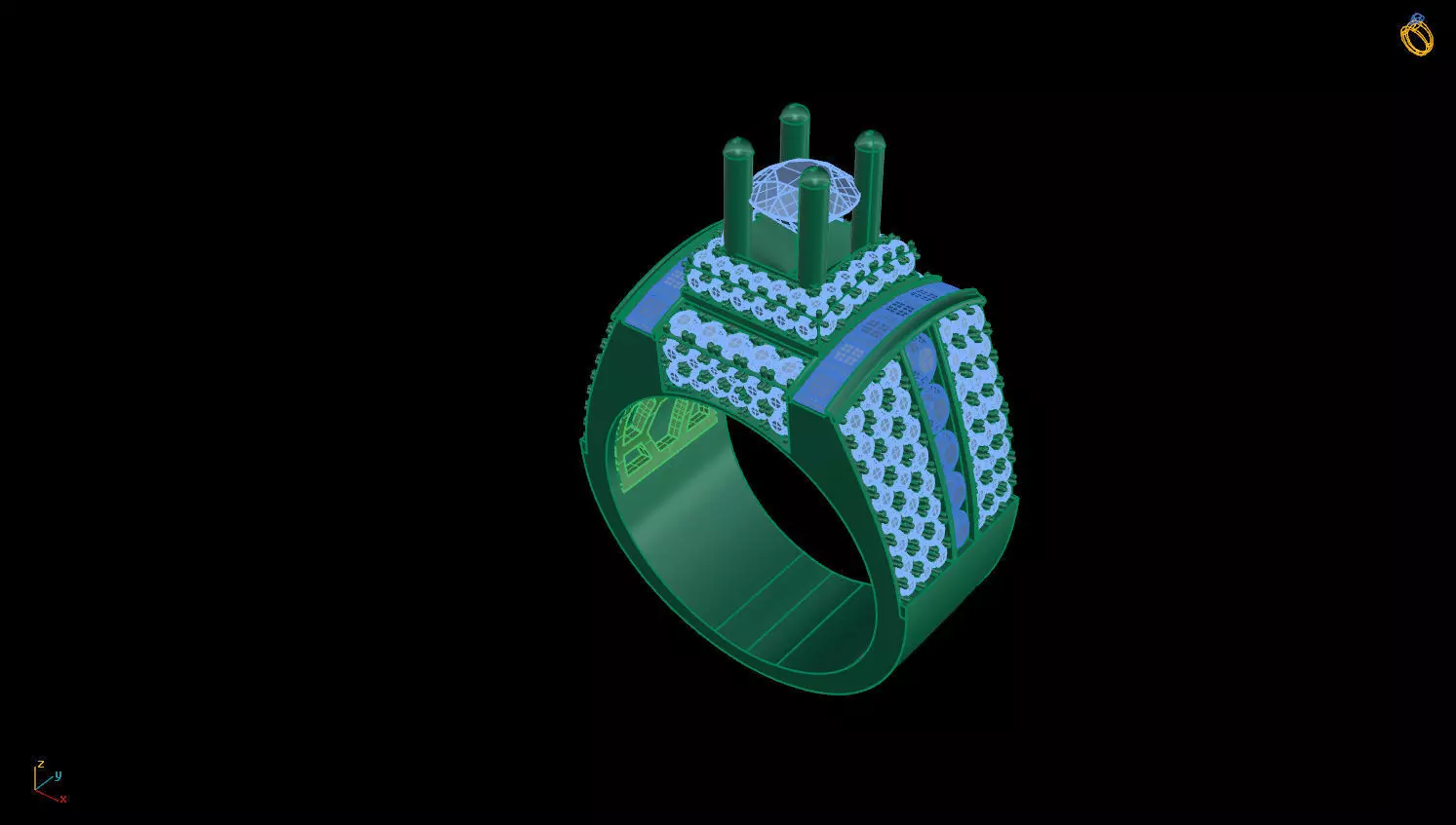 RINGS DIAMOND 3D print model_0