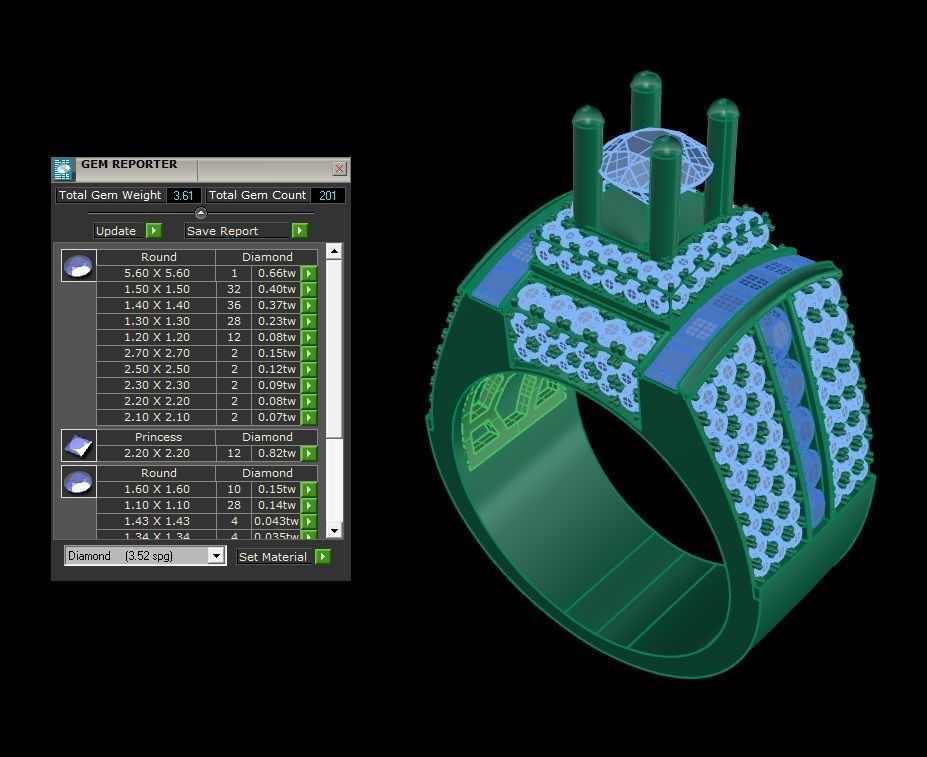 RINGS DIAMOND 3D print model_3