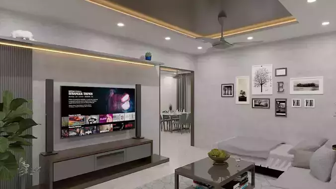 3Bhk Apartment Interior Design - 2