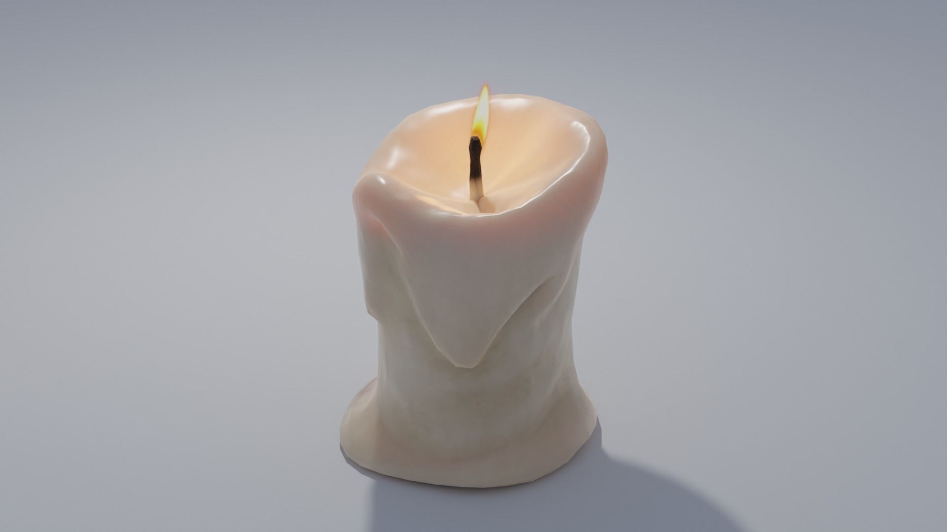 Wax Candles Set 4K and 2K Textures Low-poly 3D model_8