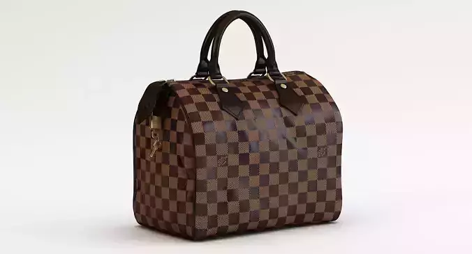 Speedy 25 Hand Bag Checker Brown