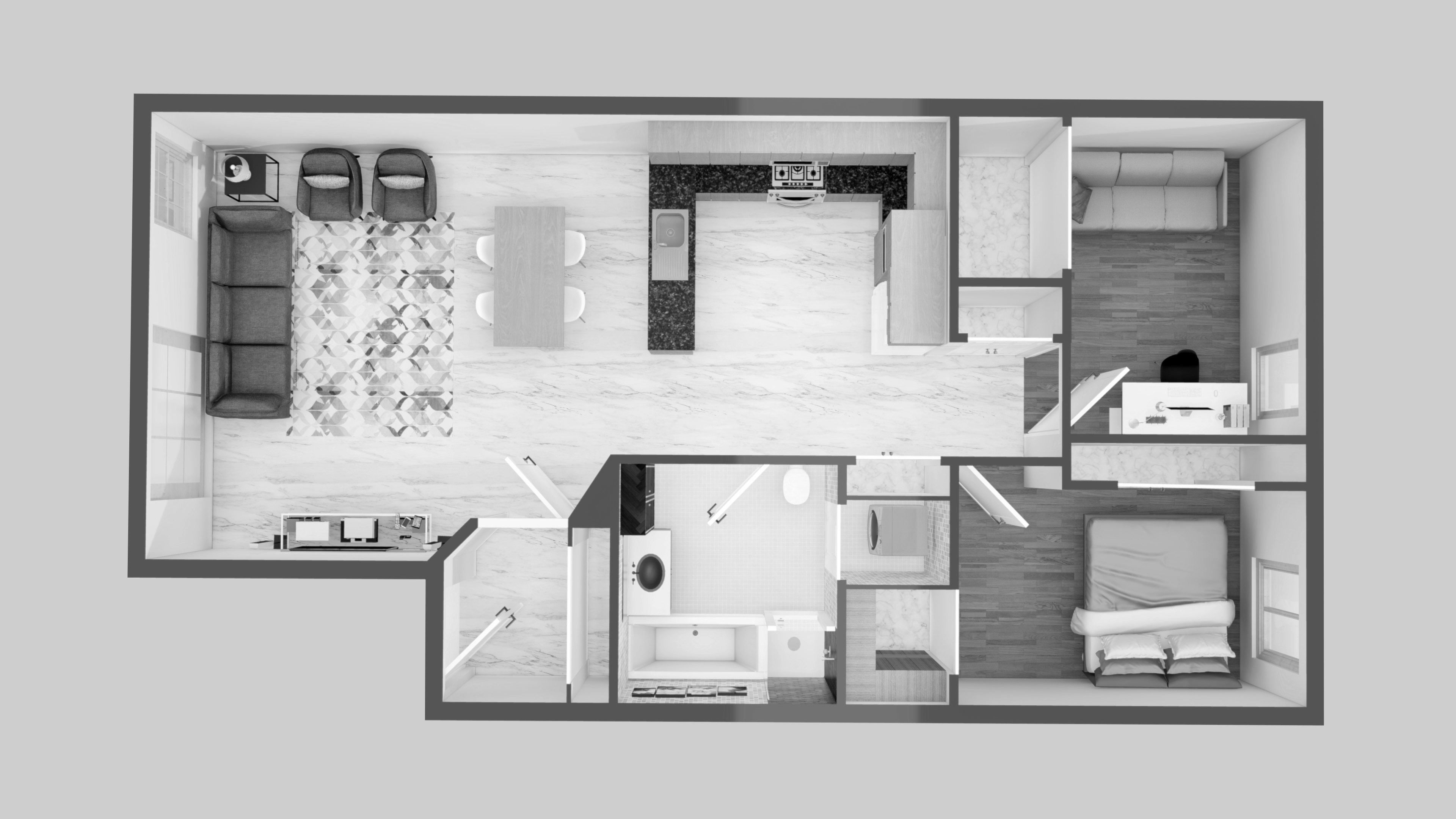 3D Floor plan-Interior plan 3D model_4
