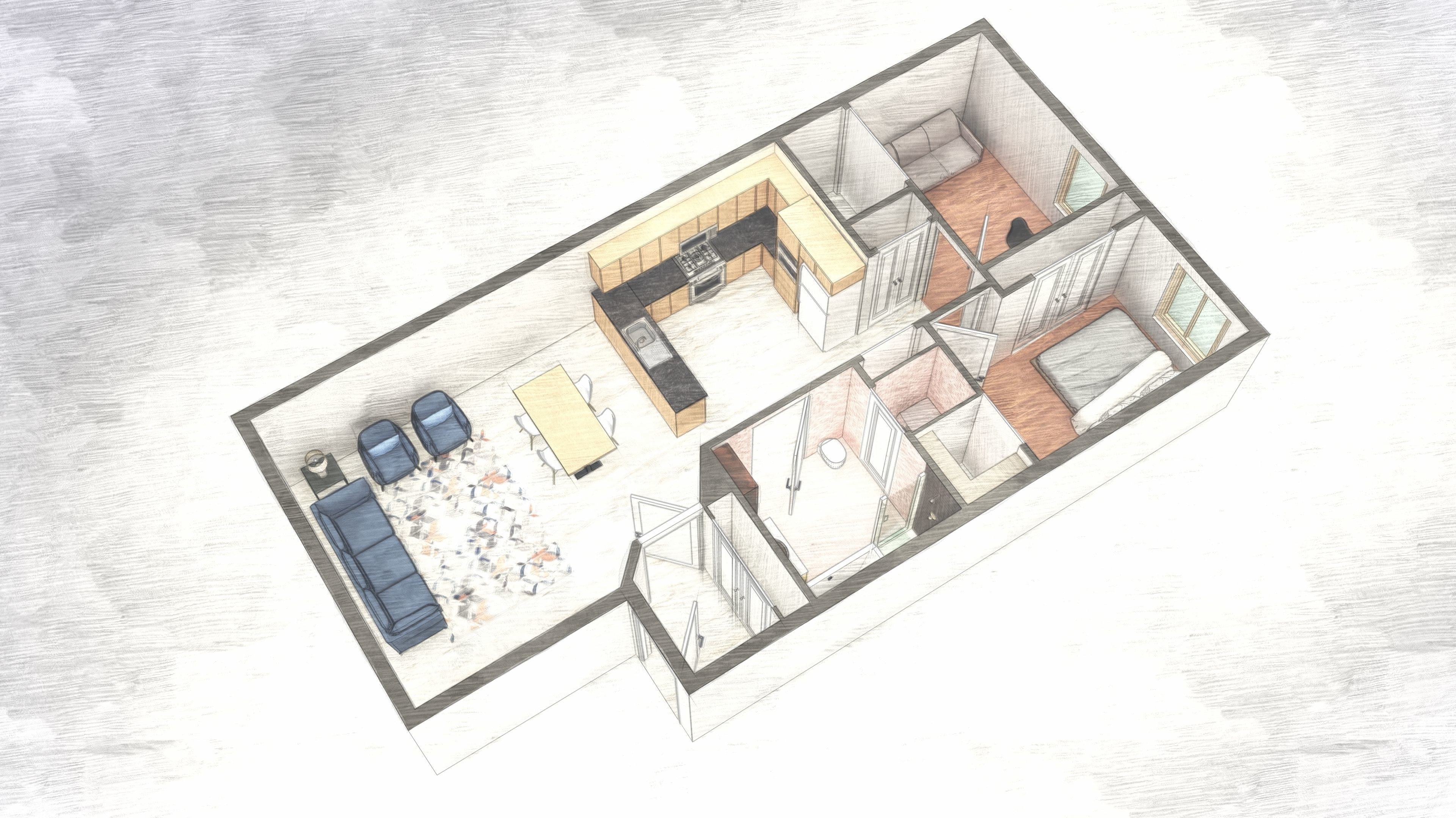 3D Floor plan-Interior plan 3D model_3