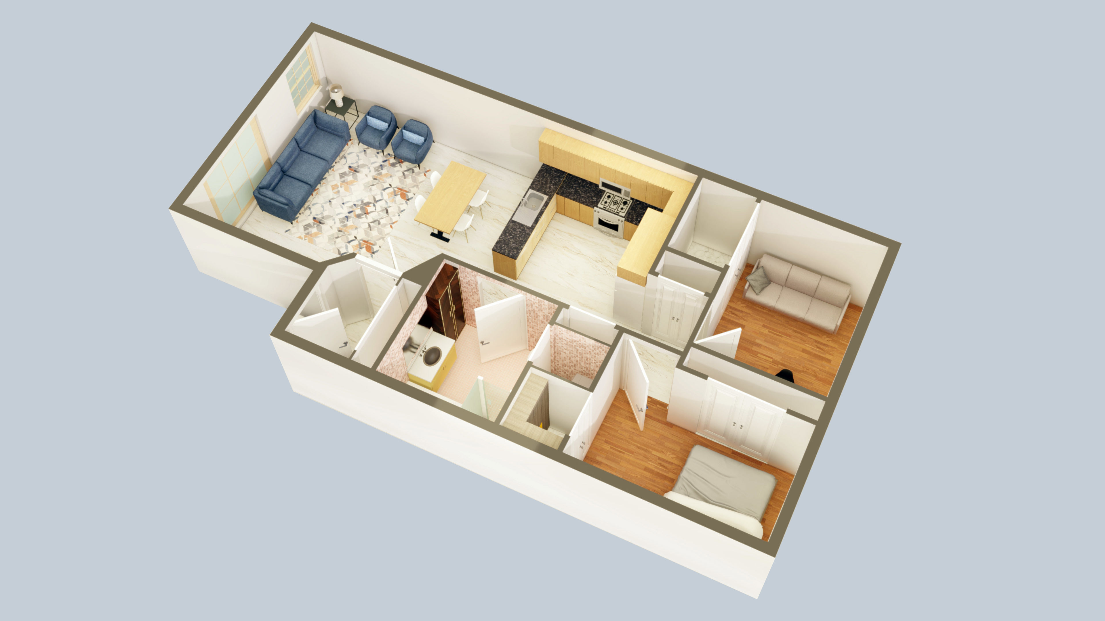 3D Floor plan-Interior plan 3D model_1