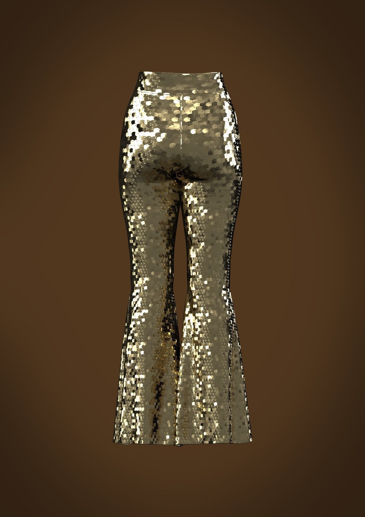 Sequin flares women Clo3D Marvelous 3D model_2
