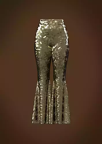 Sequin flares women Clo3D Marvelous 3D model