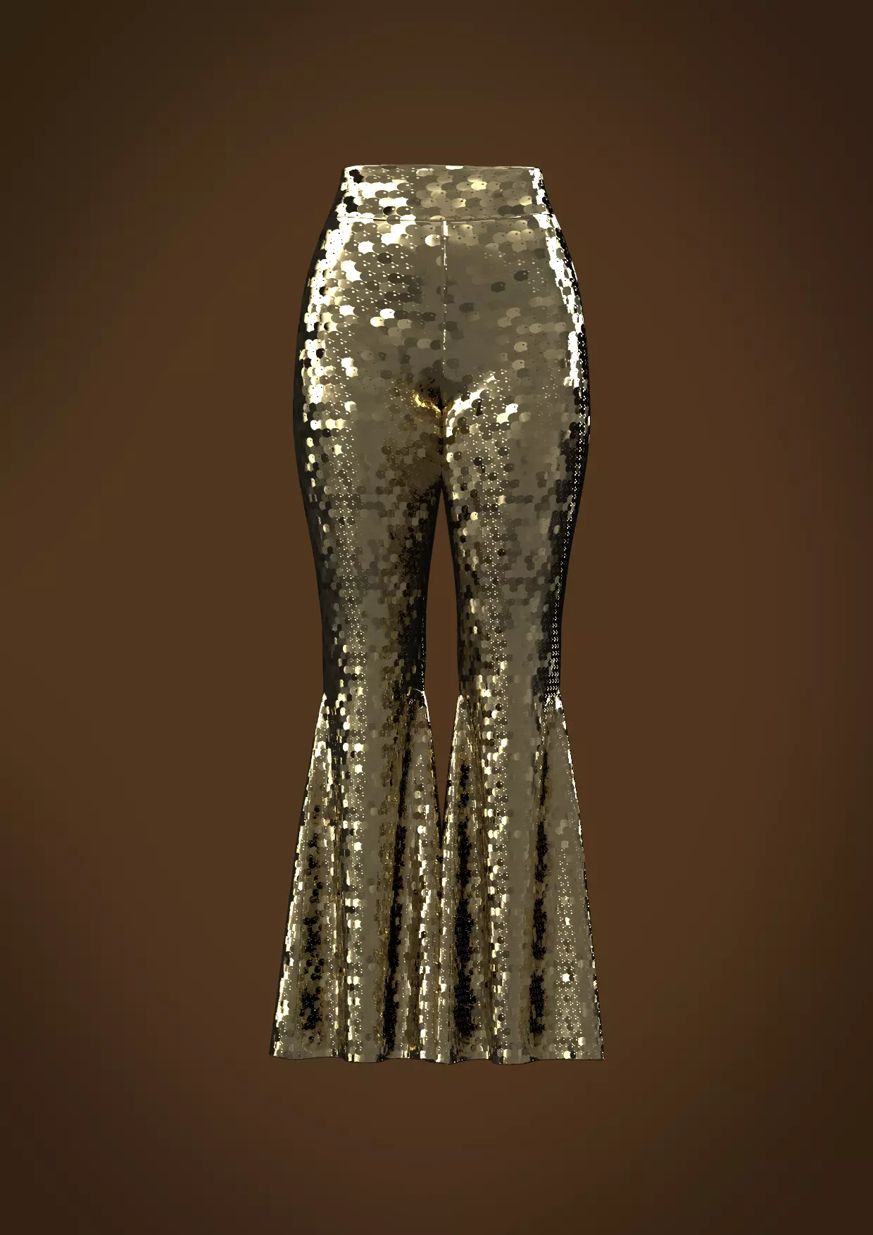Sequin flares women Clo3D Marvelous 3D model_0