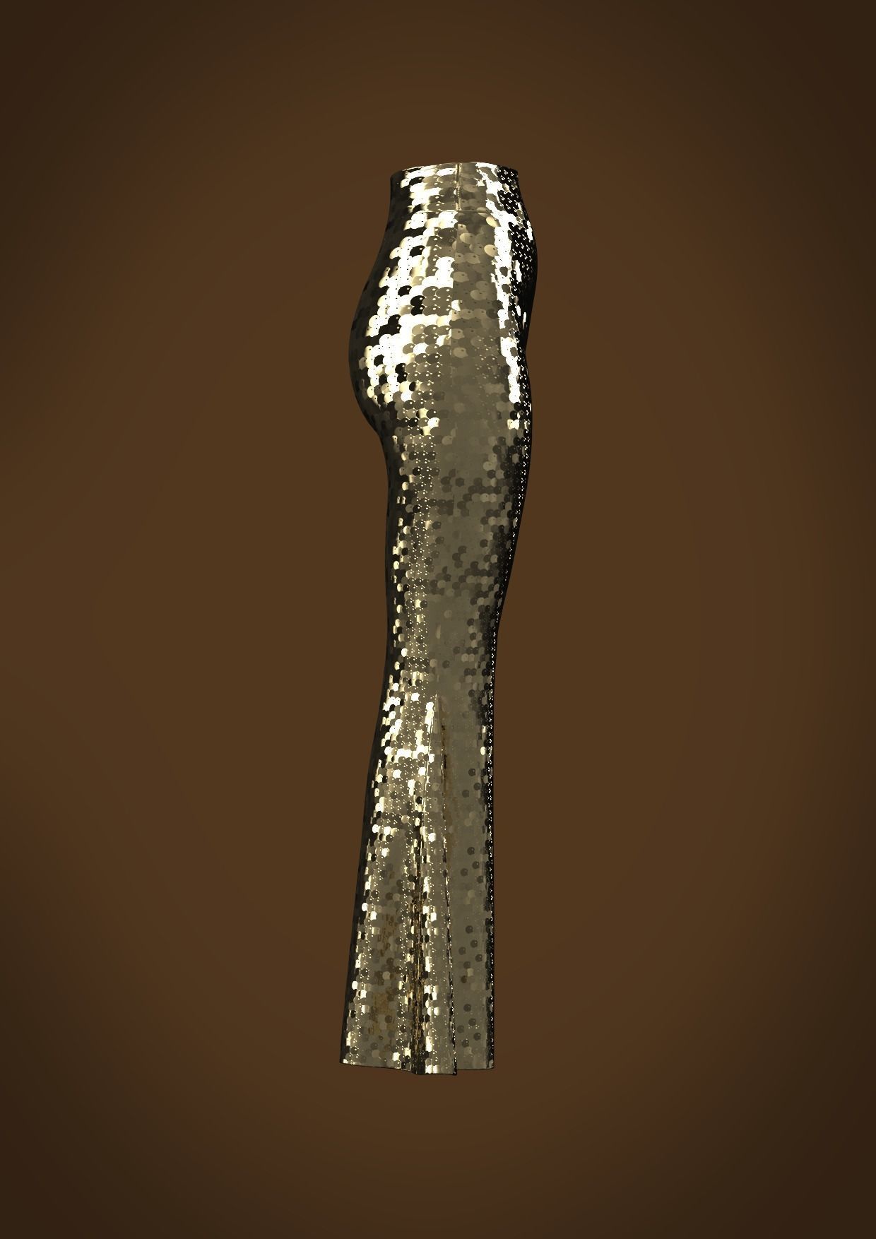 Sequin flares women Clo3D Marvelous 3D model_1